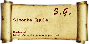 Simonka Gyula névjegykártya